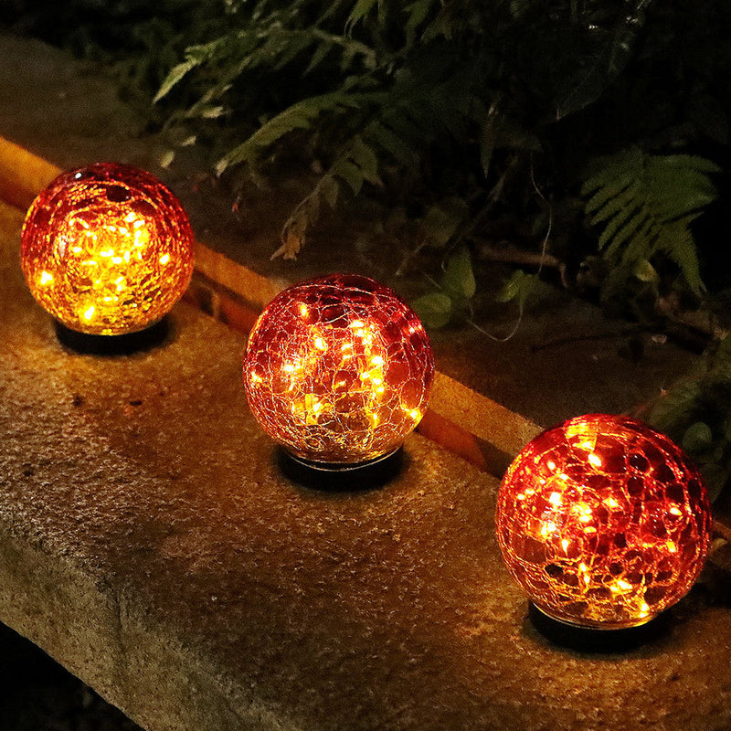 Contemporary Creative Globe Plastic Glass LED Solar Outdoor Landscape Light For Garden