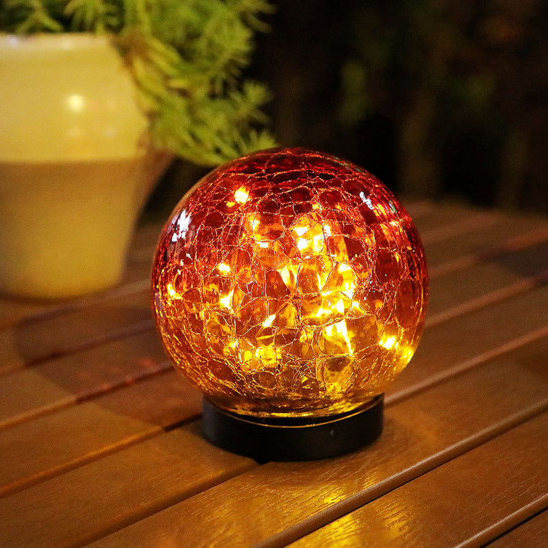 Contemporary Creative Globe Plastic Glass LED Solar Outdoor Landscape Light For Garden
