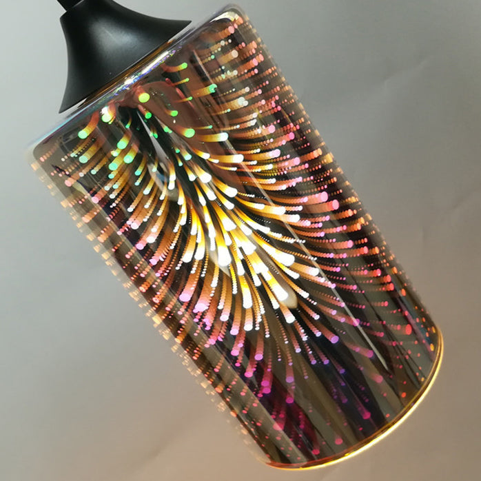 Contemporary Creative Cylinder Iron Glass 1/3-Light Pendant Light For Living Room