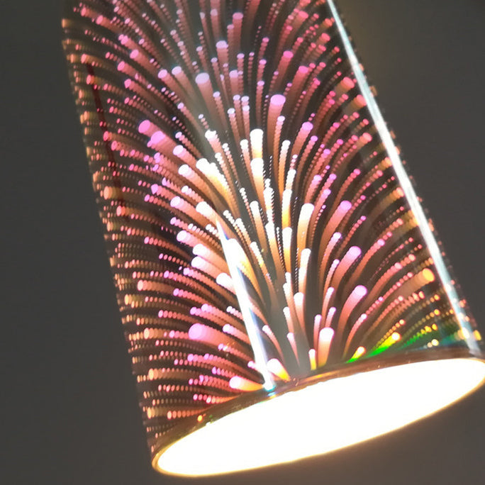 Contemporary Creative Cylinder Iron Glass 1/3-Light Pendant Light For Living Room