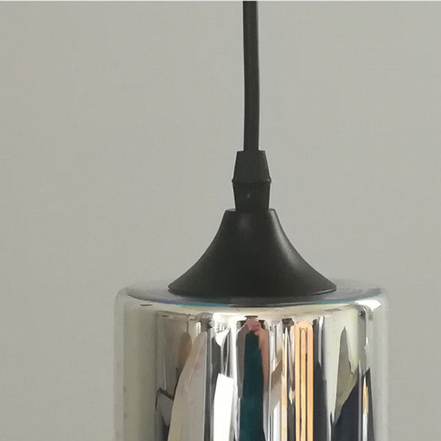 Contemporary Creative Cylinder Iron Glass 1/3-Light Pendant Light For Living Room