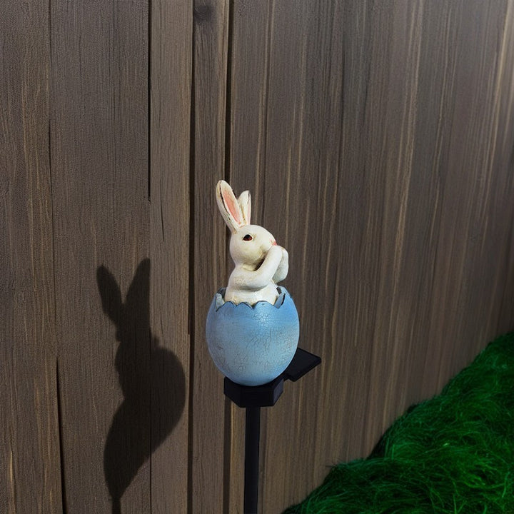 Contemporary Creative Rabbit Plastic Resin LED Solar Outdoor Landscape Light For Garden