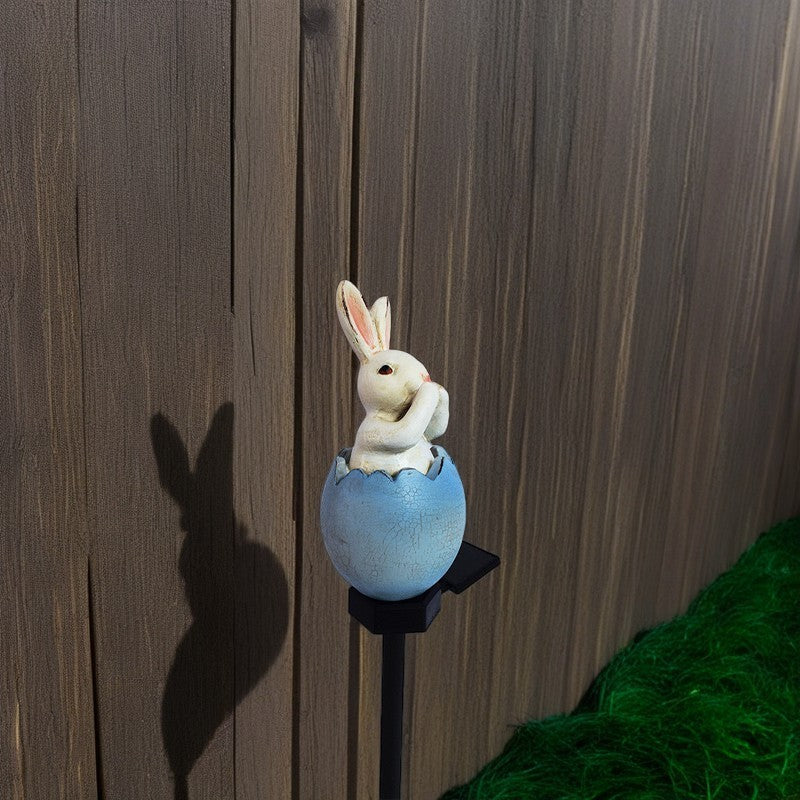 Contemporary Creative Rabbit Plastic Resin LED Solar Outdoor Landscape Light For Garden