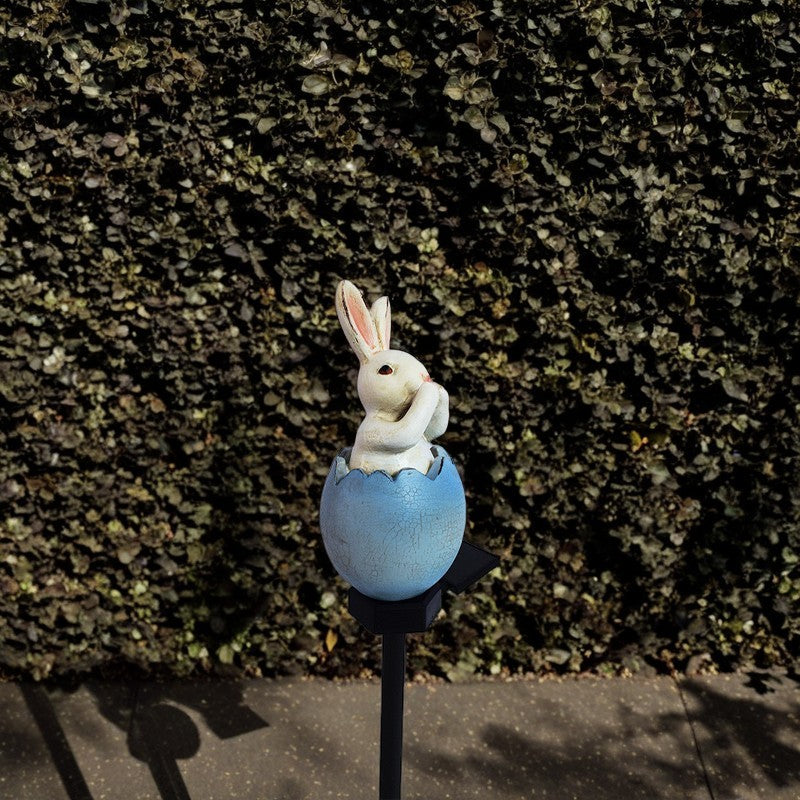 Contemporary Creative Rabbit Plastic Resin LED Solar Outdoor Landscape Light For Garden