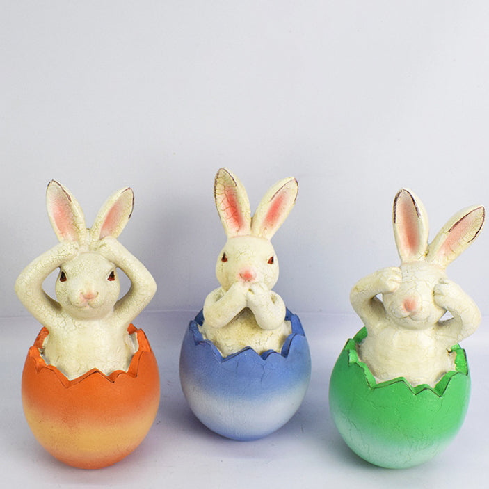 Contemporary Creative Rabbit Plastic Resin LED Solar Outdoor Landscape Light For Garden