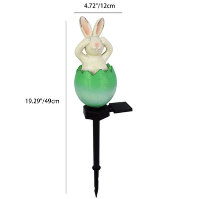 Contemporary Creative Rabbit Plastic Resin LED Solar Outdoor Landscape Light For Garden