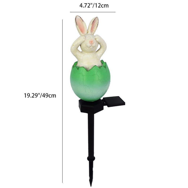 Contemporary Creative Rabbit Plastic Resin LED Solar Outdoor Landscape Light For Garden