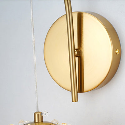 Contemporary Luxury Globe Iron Crystal 1-Light Wall Sconce Lamp For Living Room