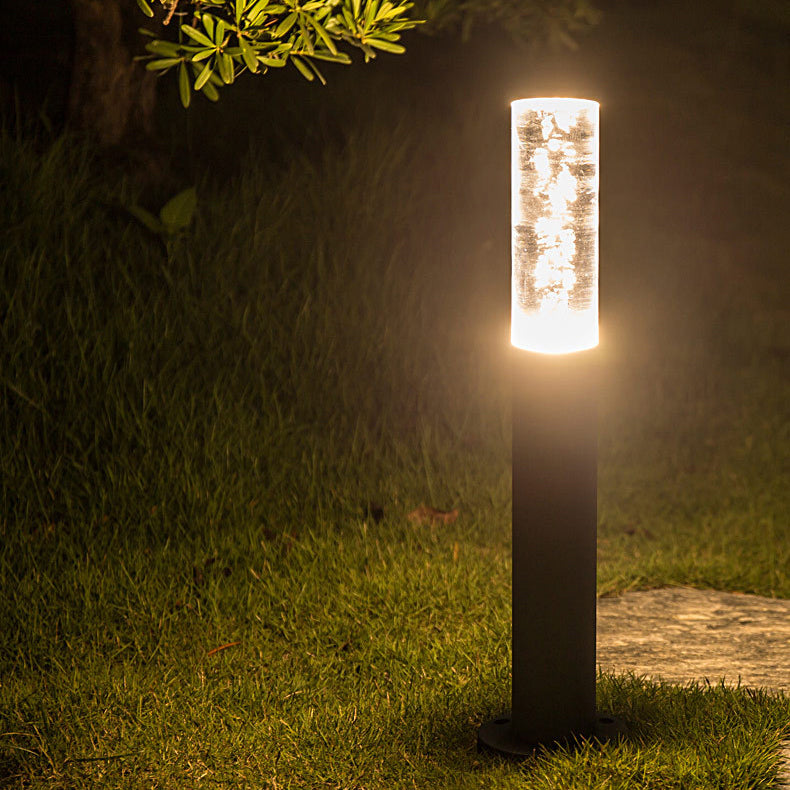 Modern Minimalist Cylinder Aluminum Acrylic LED Outdoor Landscape Light For Garden