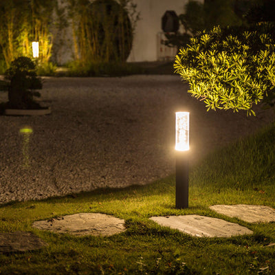Lumière de paysage extérieure LED en aluminium acrylique cylindre minimaliste moderne pour jardin 