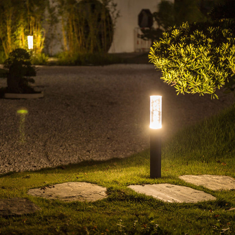 Lumière de paysage extérieure LED en aluminium acrylique cylindre minimaliste moderne pour jardin 