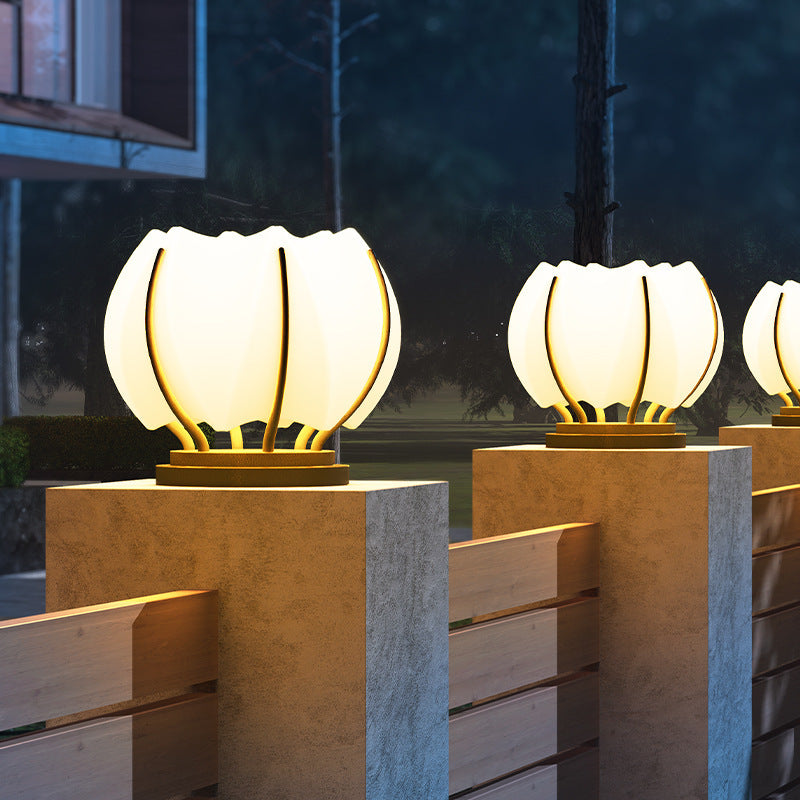 Contemporain Créatif Fleur Fer Plastique LED Tête de Lampe Pour Jardin 