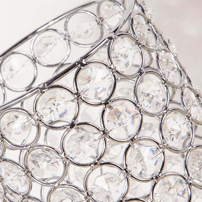 Lampe de table moderne en fer cristallin à cylindre 1 lumière pour salon 