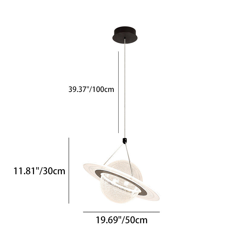 Zeitgenössische kreative Mond Eisen Acryl LED Pendelleuchte für Wohnzimmer 