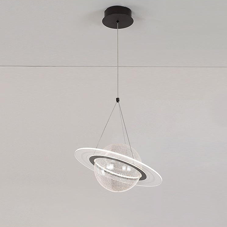 Zeitgenössische kreative Mond Eisen Acryl LED Pendelleuchte für Wohnzimmer 