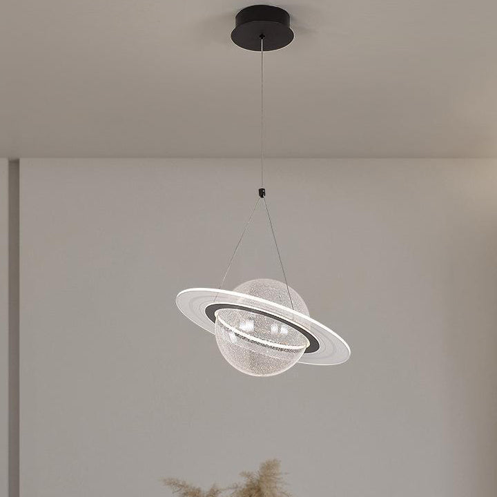 Zeitgenössische kreative Mond Eisen Acryl LED Pendelleuchte für Wohnzimmer 