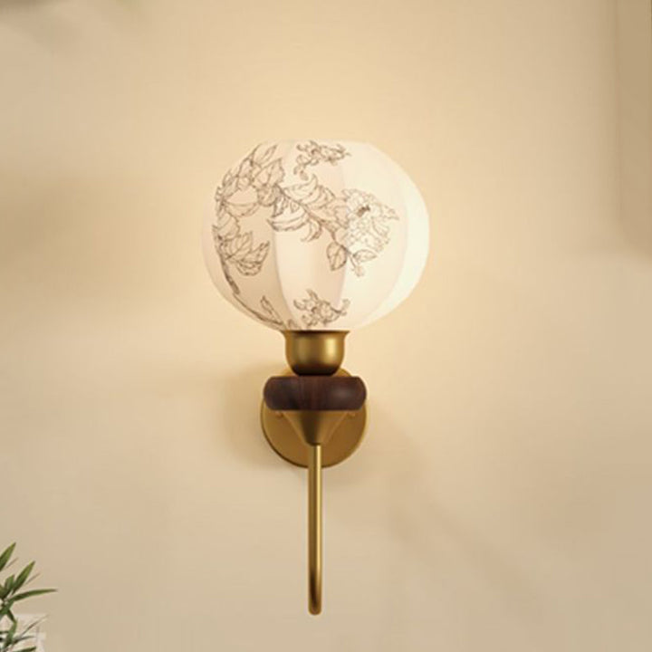 Lámpara Aplique de Pared de 1 Luz de Tela de Madera de Hierro Ovalado Tradicional Francés para Sala de Estar 