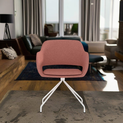 現代的な北欧オーバルスチールマイクロファイバー革椅子背もたれ肘掛けリビングルーム用 
