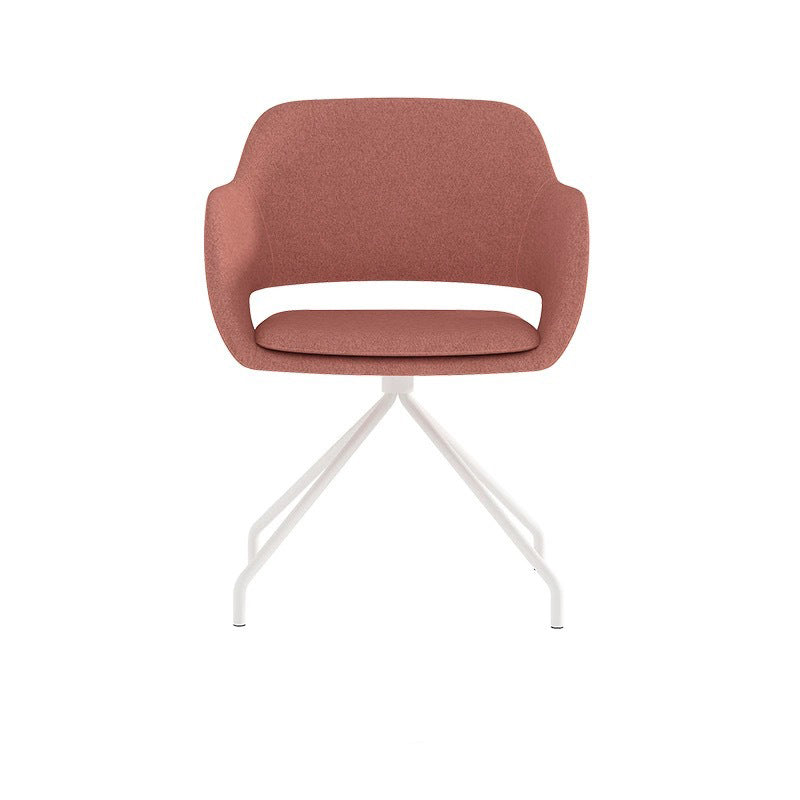 現代的な北欧オーバルスチールマイクロファイバー革椅子背もたれ肘掛けリビングルーム用 