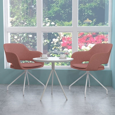 現代的な北欧オーバルスチールマイクロファイバー革椅子背もたれ肘掛けリビングルーム用 