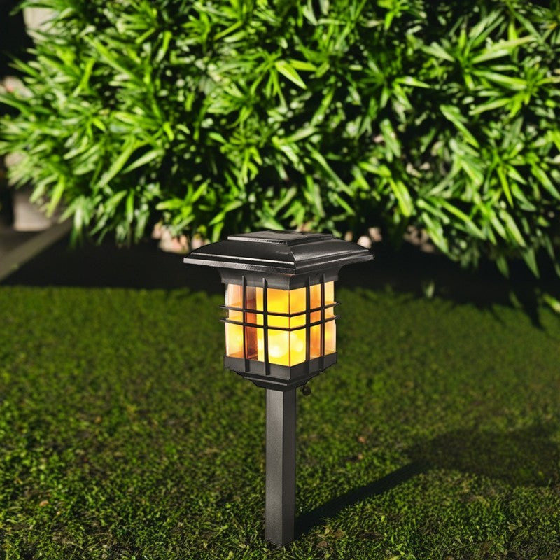 Lampe de sol solaire LED en plastique colonne minimaliste moderne pour jardin 