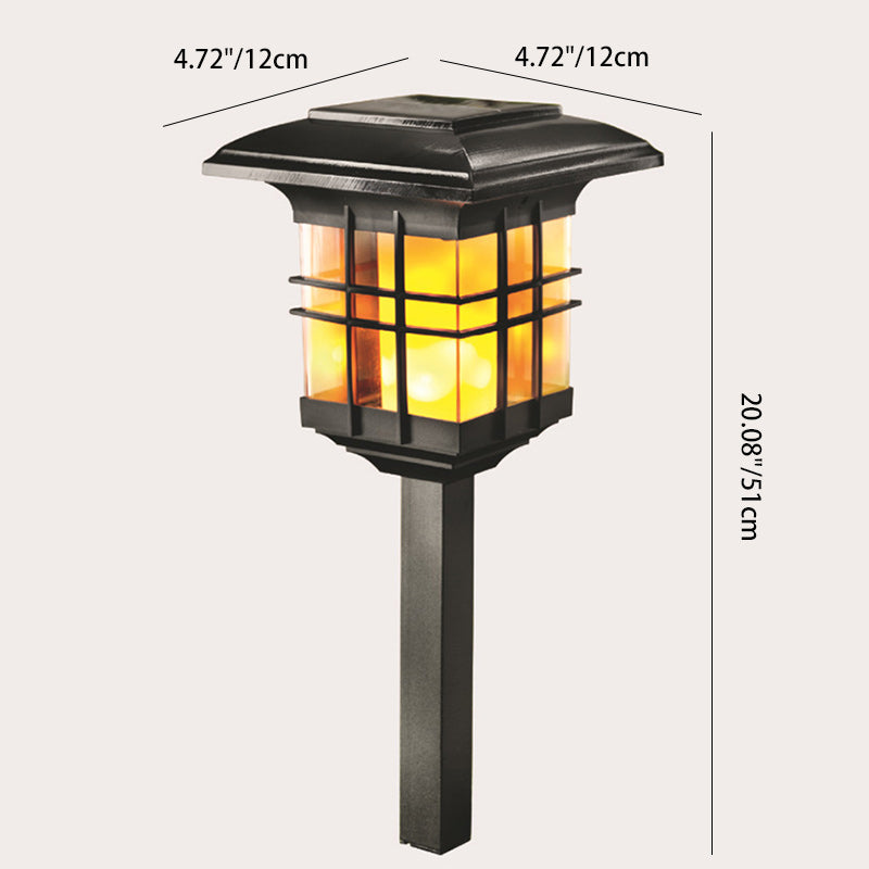 Modern Minimalist Column Plastic LED Solar Standing Floor Lamp For Garden