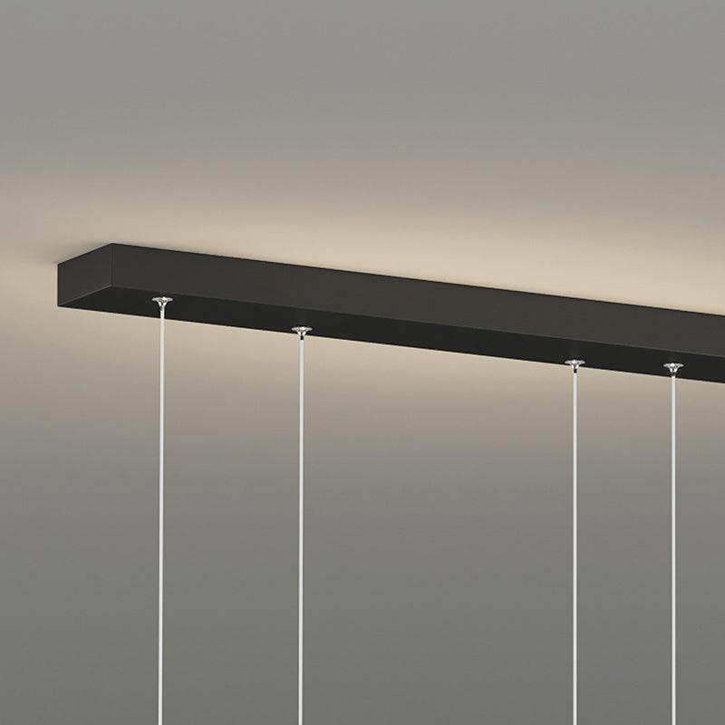 Contemporary Nordic Stripe Iron Aluminum Acrylic LED Island Light Chandelier For Living Room