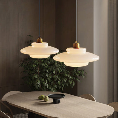 Contemporary Creative Round Iron Glass 1-Light Pendant Light For Living Room