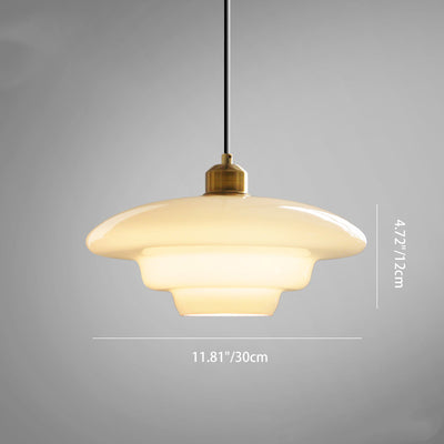 Contemporary Creative Round Iron Glass 1-Light Pendant Light For Living Room