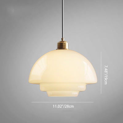 Contemporary Creative Round Iron Glass 1-Light Pendant Light For Living Room