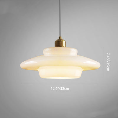 Contemporary Creative Round Iron Glass 1-Light Pendant Light For Living Room