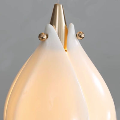 Lámpara Colgante de Cerámica de Hierro con Flor China Tradicional de 1 Luz para Sala de Estar 