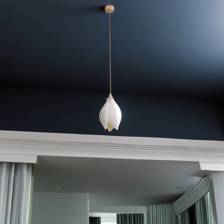Traditional Chinese Flower Iron Ceramic 1-Light Pendant Light For Living Room