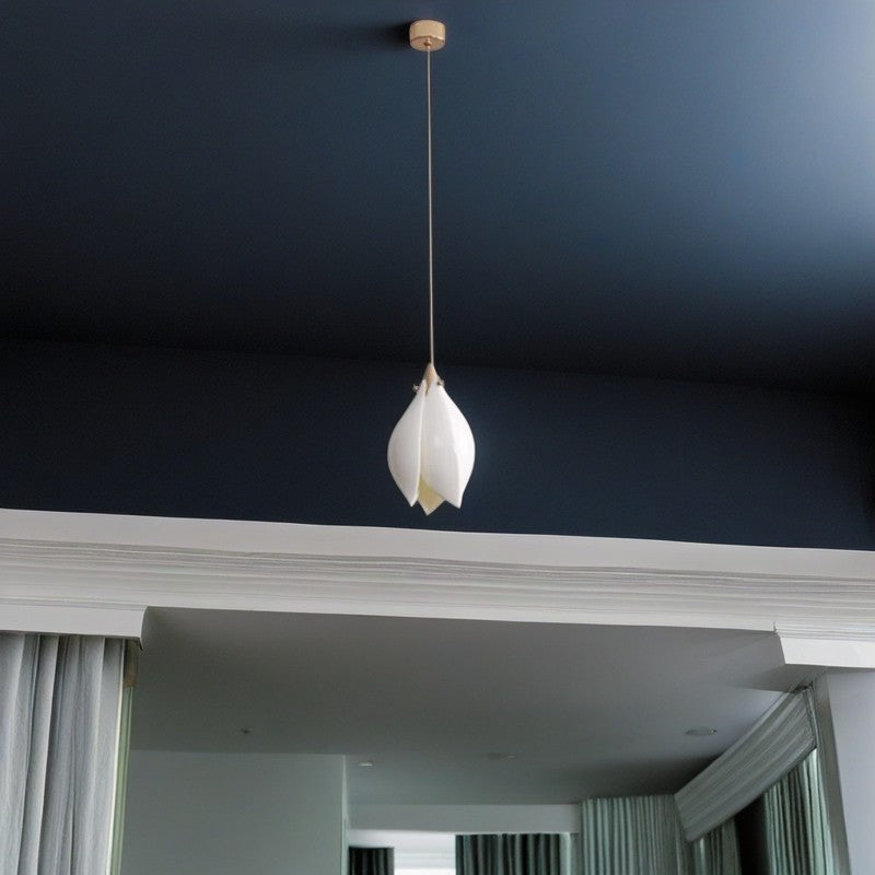 Lámpara Colgante de Cerámica de Hierro con Flor China Tradicional de 1 Luz para Sala de Estar 