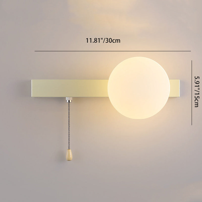 Contemporary Scandinavian Globe Iron Glass 1-Light Wall Sconce Lamp For Living Room