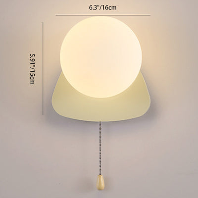 Contemporary Scandinavian Globe Iron Glass 1-Light Wall Sconce Lamp For Living Room