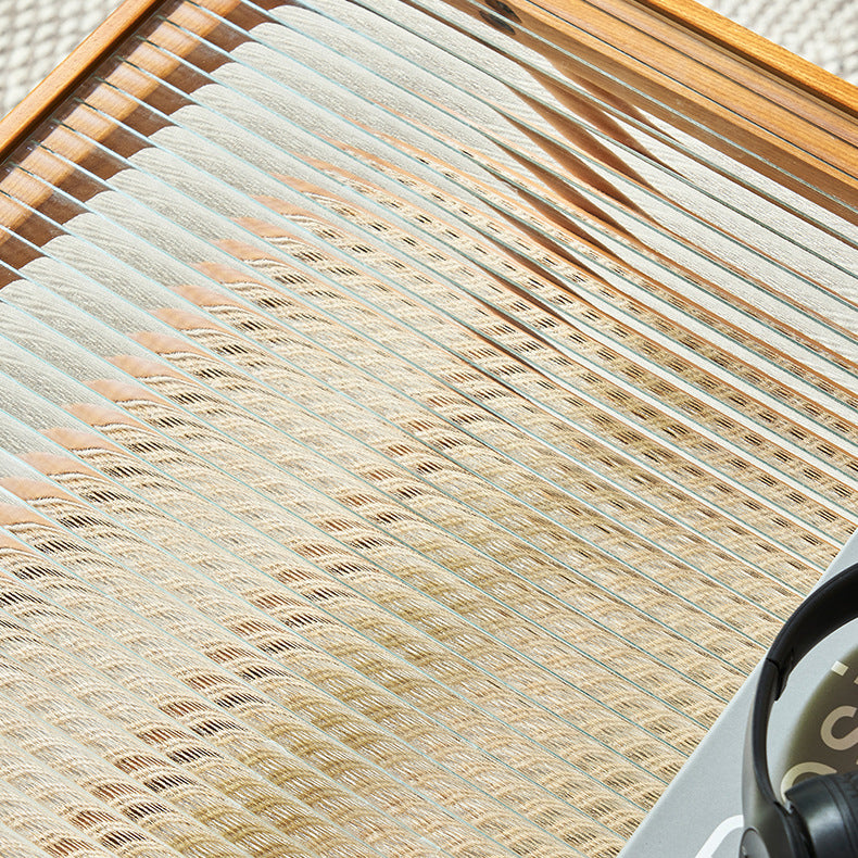 Traditioneller rechteckiger Couchtisch aus Eschenholz und Glas im japanischen Stil, 2 Ebenen, für das Wohnzimmer 