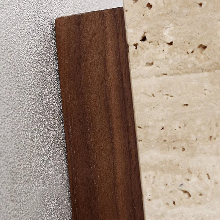 Aplique de pared de 1 luz con columna rectangular japonesa tradicional de madera y piedra para sala de estar 