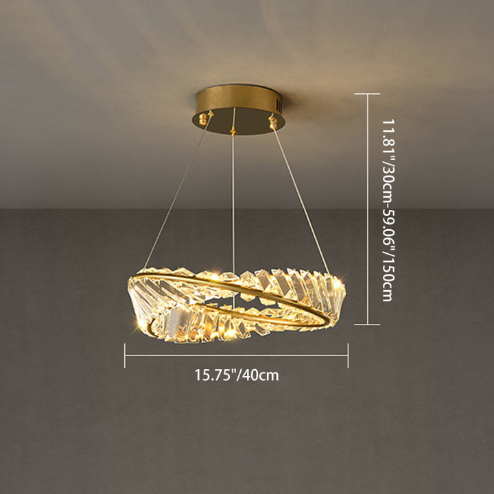 Contemporary Luxury Round Stainless Steel Crystal LED Chandelier For Living Room