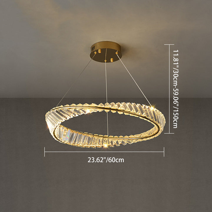 Contemporary Luxury Round Stainless Steel Crystal LED Chandelier For Living Room
