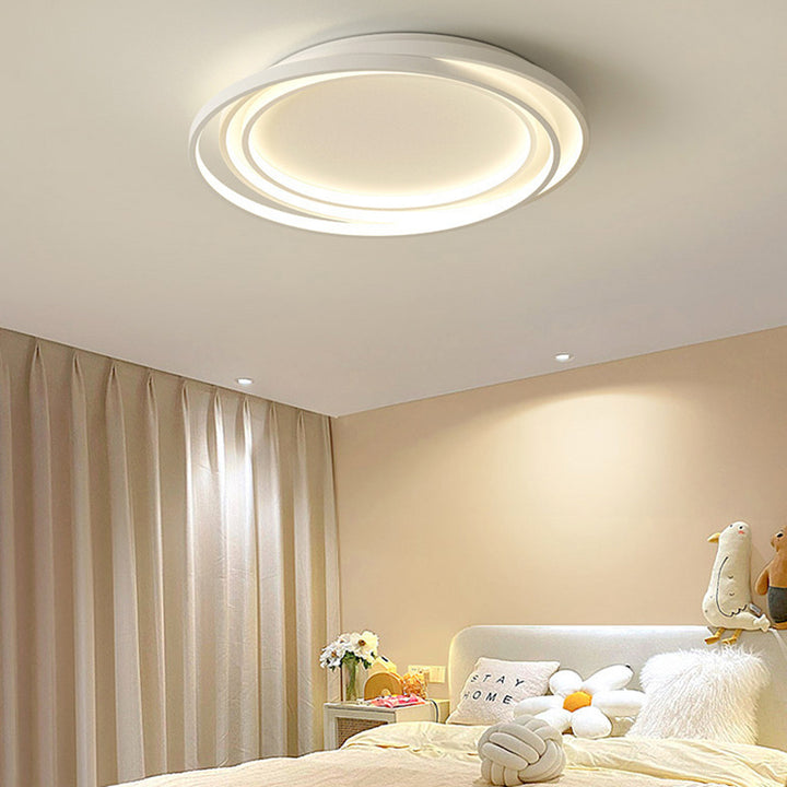 Plafonnier LED Minimaliste Moderne Rond en Fer et Plastique pour Salon 