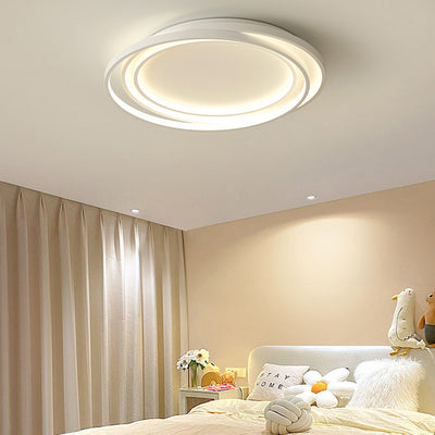 Modern Minimalist Round Iron Plastic LED Flush Mount Ceiling Light For Living Room