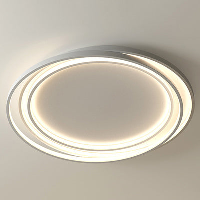 Modern Minimalist Round Iron Plastic LED Flush Mount Ceiling Light For Living Room