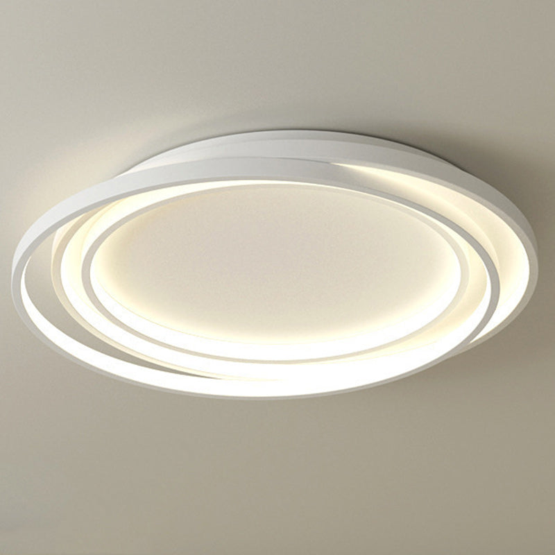 Plafonnier LED Minimaliste Moderne Rond en Fer et Plastique pour Salon 