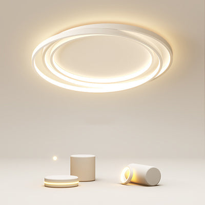 Modern Minimalist Round Iron Plastic LED Flush Mount Ceiling Light For Living Room