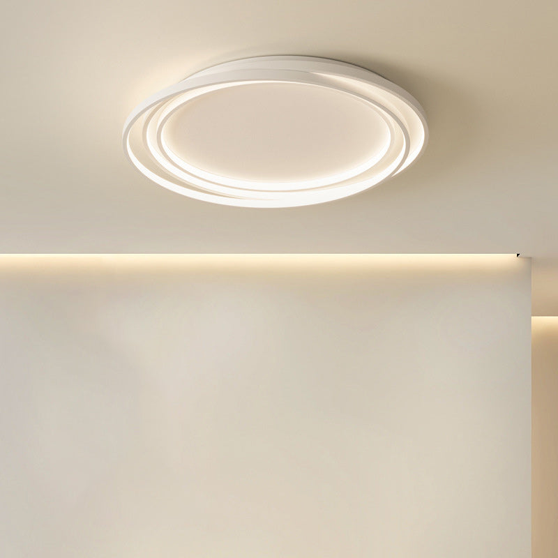 Modern Minimalist Round Iron Plastic LED Flush Mount Ceiling Light For Living Room