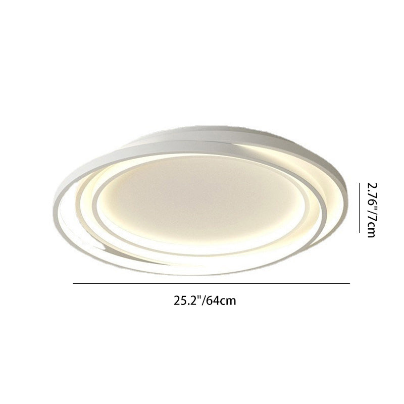 Modern Minimalist Round Iron Plastic LED Flush Mount Ceiling Light For Living Room