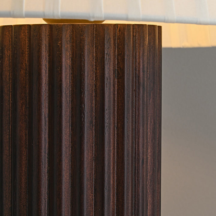 Lampe de table 1 lumière en bois et tissu avec tambour japonais traditionnel pour salon 