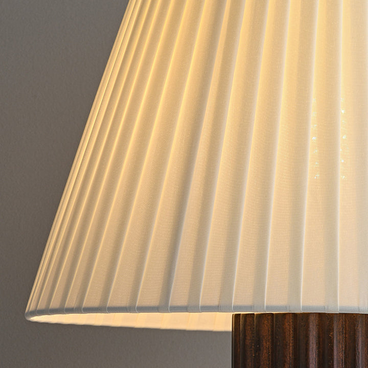 Lampe de table 1 lumière en bois et tissu avec tambour japonais traditionnel pour salon 