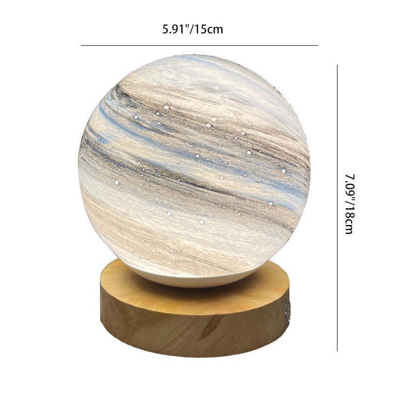 Lámpara de mesa LED de madera y vidrio contemporánea y creativa para sala de estar 